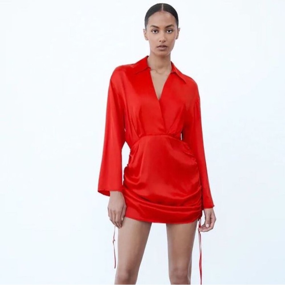 BLOGGER'S FAVE! Zara Red Satin Effect Mini Dress